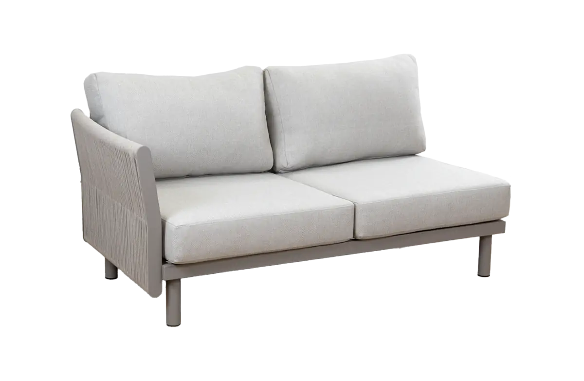 Sofa-Element Cavallino | Rechts | Beige | Camel/Sake | Aluminium und Rope