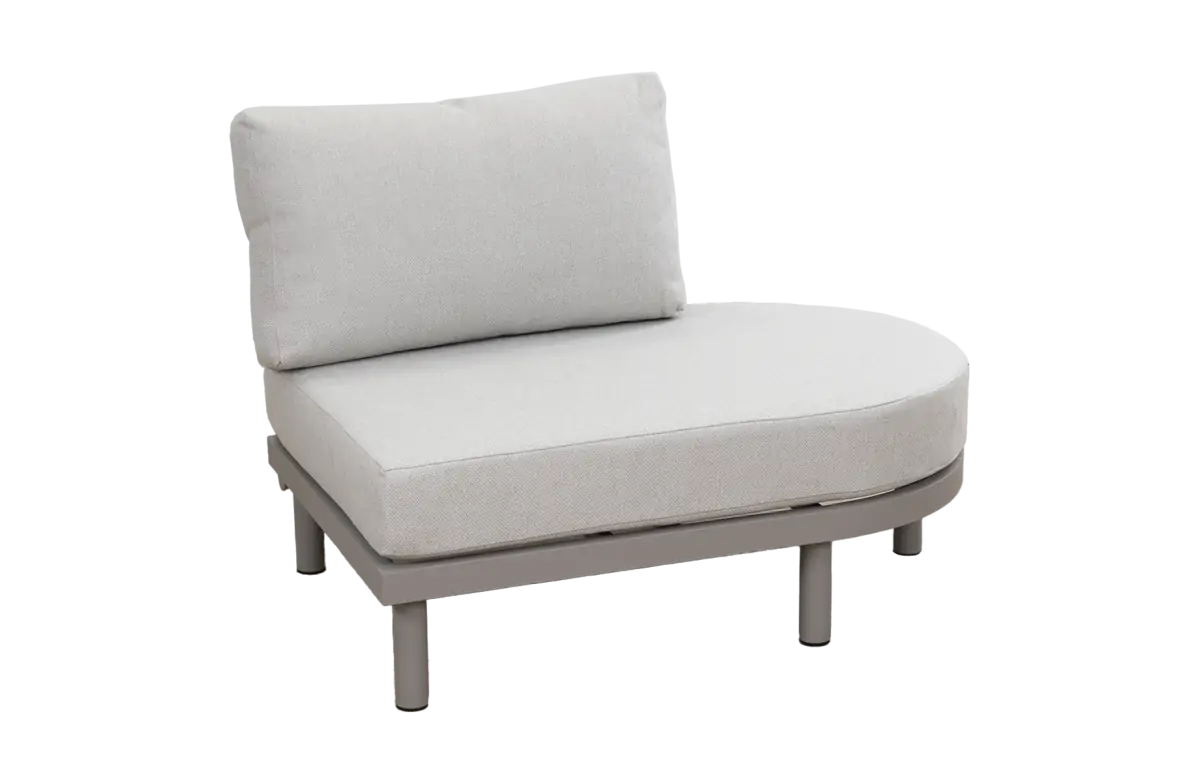 Ovales Sofa-Element Cavallino | Beige | Camel/Sake | Aluminium und Rope