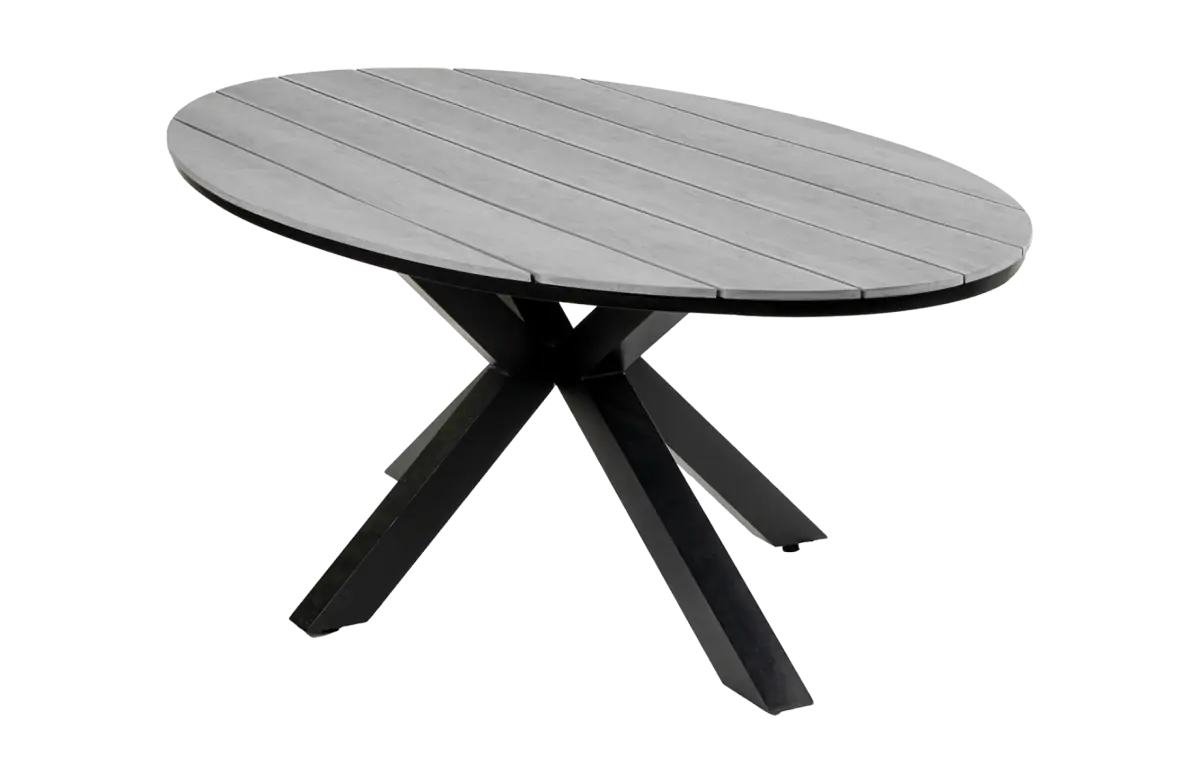 Ovaler Gartentisch | Limasol 220 x 115 cm | Polywood & Aluminium |  Grau