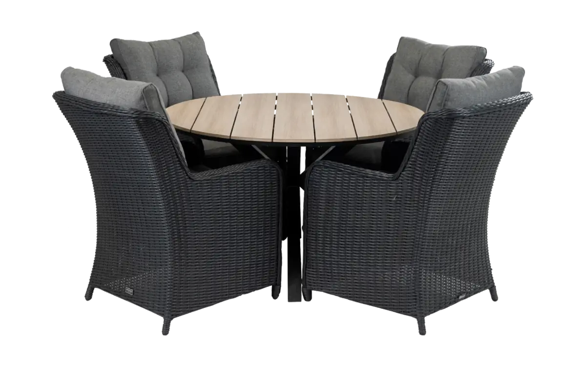 5-delige-ronde-tuinset-polywood-aluminum-tuinstoelen-dublin-zwart-wicker