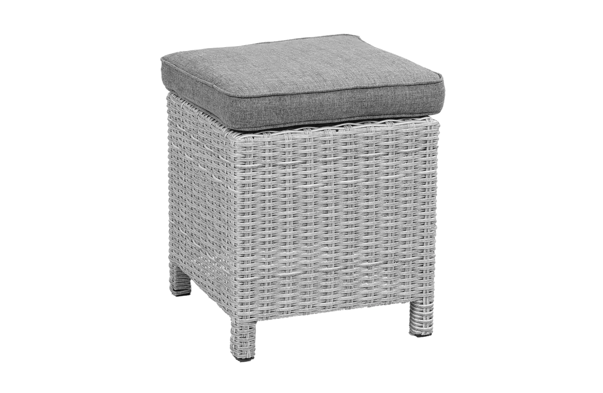 Hocker Dublin 40 x 40 cm | Mystic Grau | Rattan