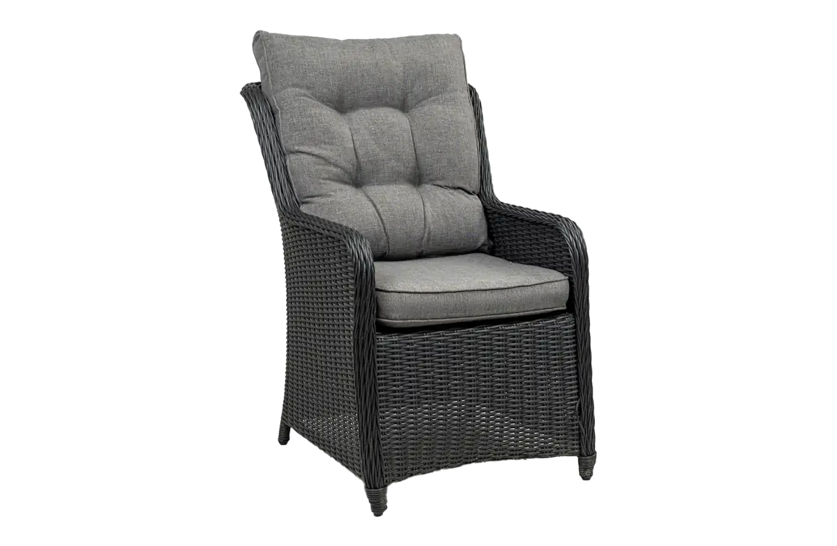 Dining-Gartenstuhl Dublin | Schwarz | Rattan  