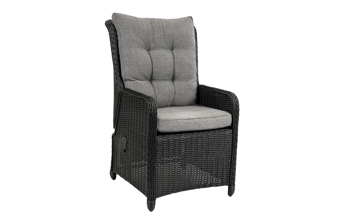 Verstellbarer Gartenstuhl | Dublin | Schwarz | Rattan