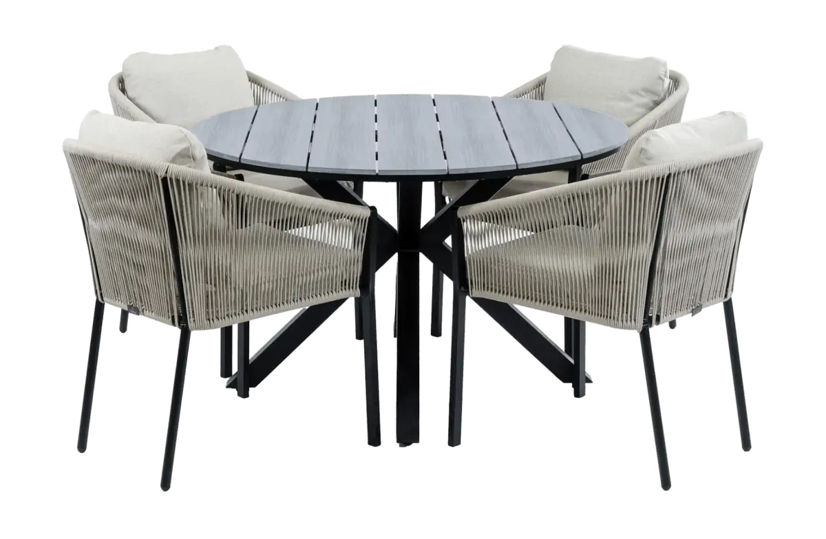 Elvira-black-cyprus-grey-rond-120-4-seizoenen-tuinmeubelen