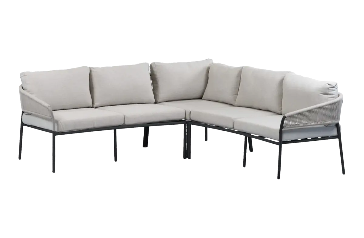 Ecklounge-Set Elvira | Schwarz & Beige