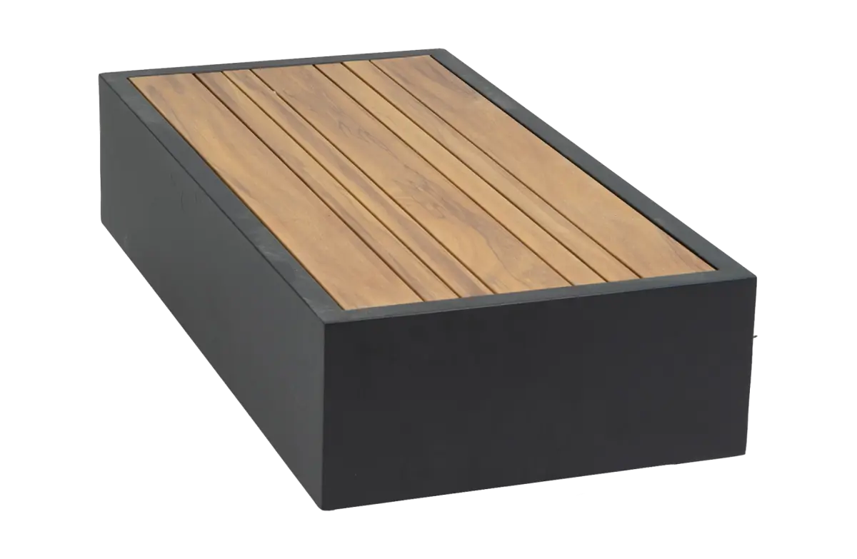 Beistelltisch Fosega | 40 x 77 cm | Mattschwarz / Holz | Aluminium