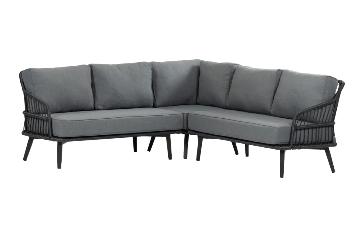 Ecklounge-Set | Isabel | Schwarz | Rope