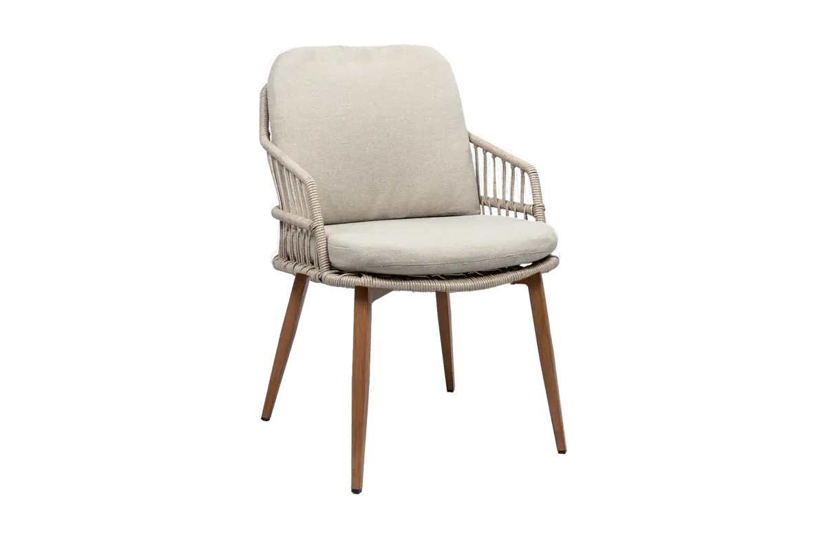 Dining-Gartenstuhl Isabel | Sand/ Holz | Rope
