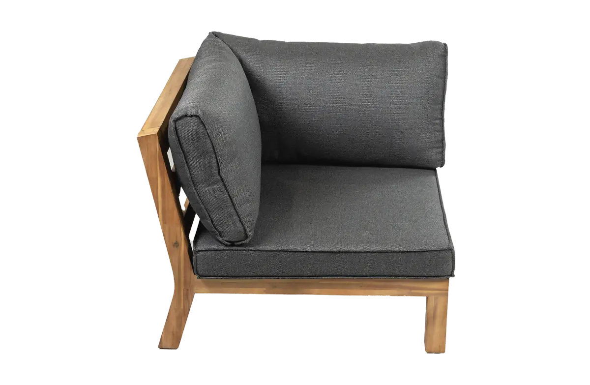 Eck-Element Kent | Grau | Akazienholz