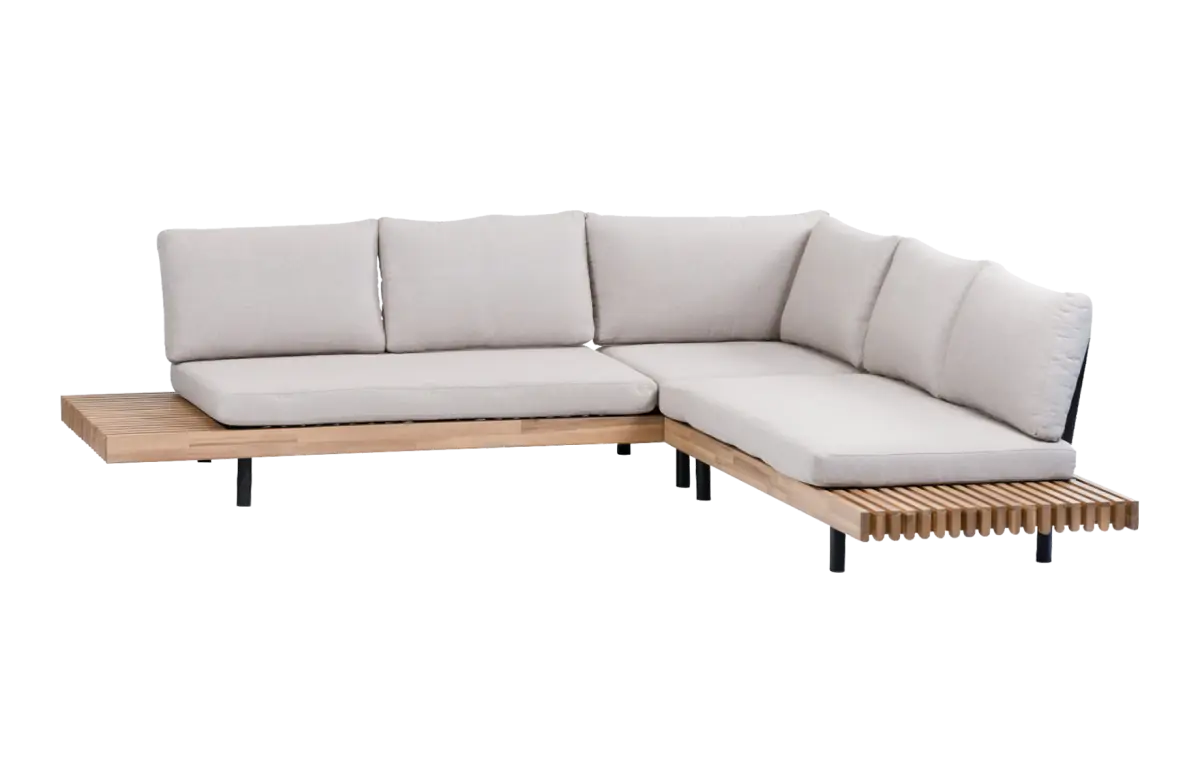 Ecklounge-Set Lissabon | Sand | Akazienholz
