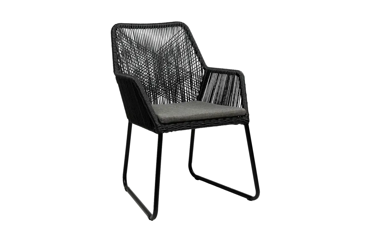 Dining-Gartenstuhl | Mona | Schwarz | Rope