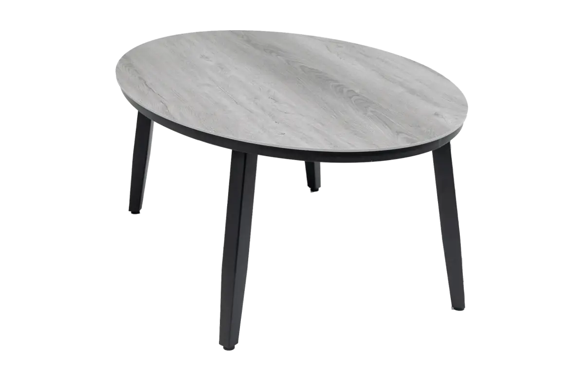 Beistelltisch Mykonos Oval 120x75cm | Grau | Aluminium & Kunststoff | Normin