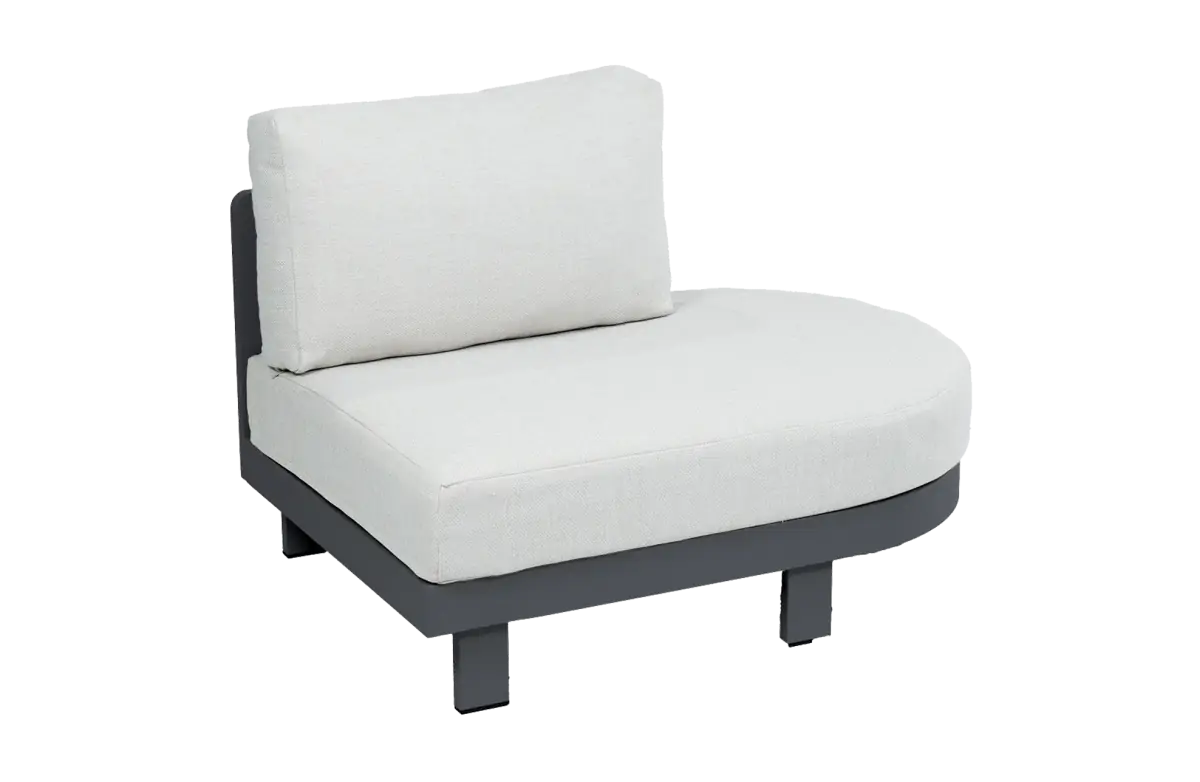 Ovales Lounge-SofaTulum | Schwarz & Beige