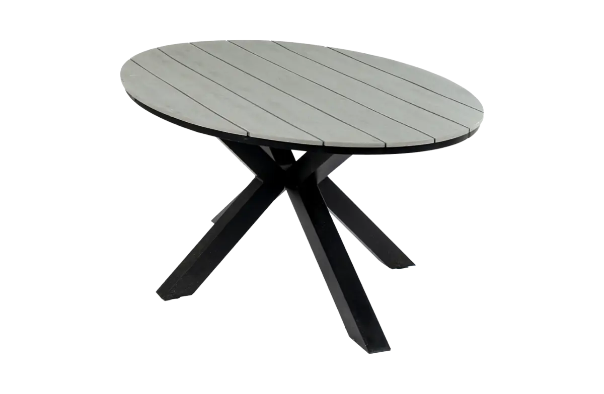 Ovaler Gartentisch | Limasol 180 x 115 cm | Polywood & Aluminium | Grau