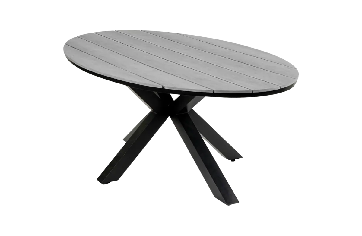 Ovaler Gartentisch | Limasol 220 x 115 cm | Polywood & Aluminium |  Grau