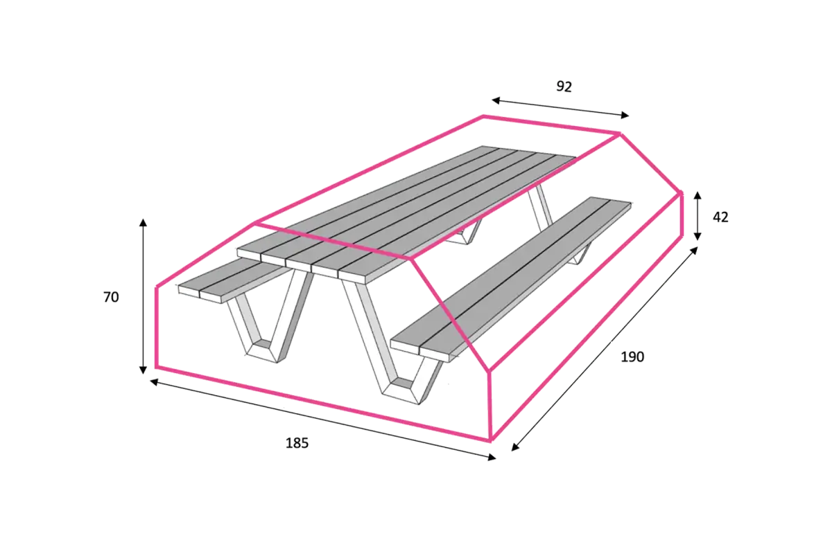 Outdoor Covers Picknicktisch Schutzhülle | 185 x 190 x 70 cm