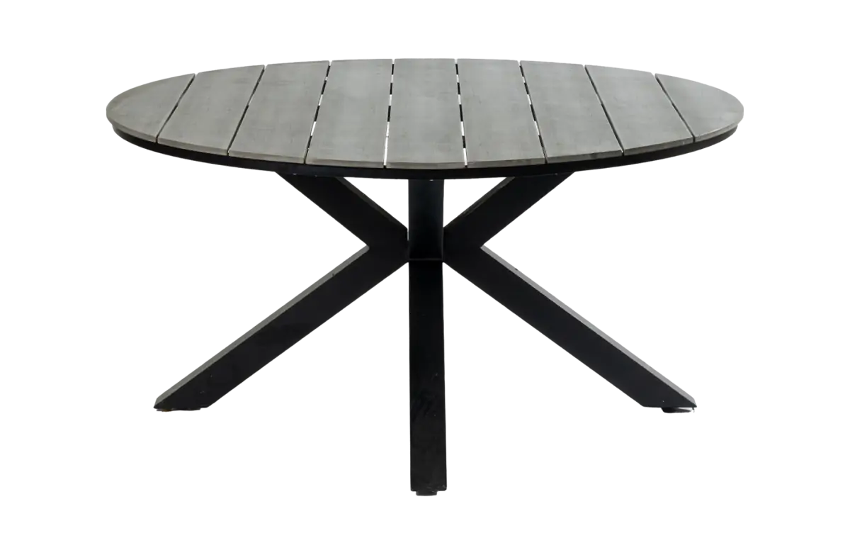 Runder  Gartentisch  Limasol ø 150 cm | Polywood & Aluminium | Grau