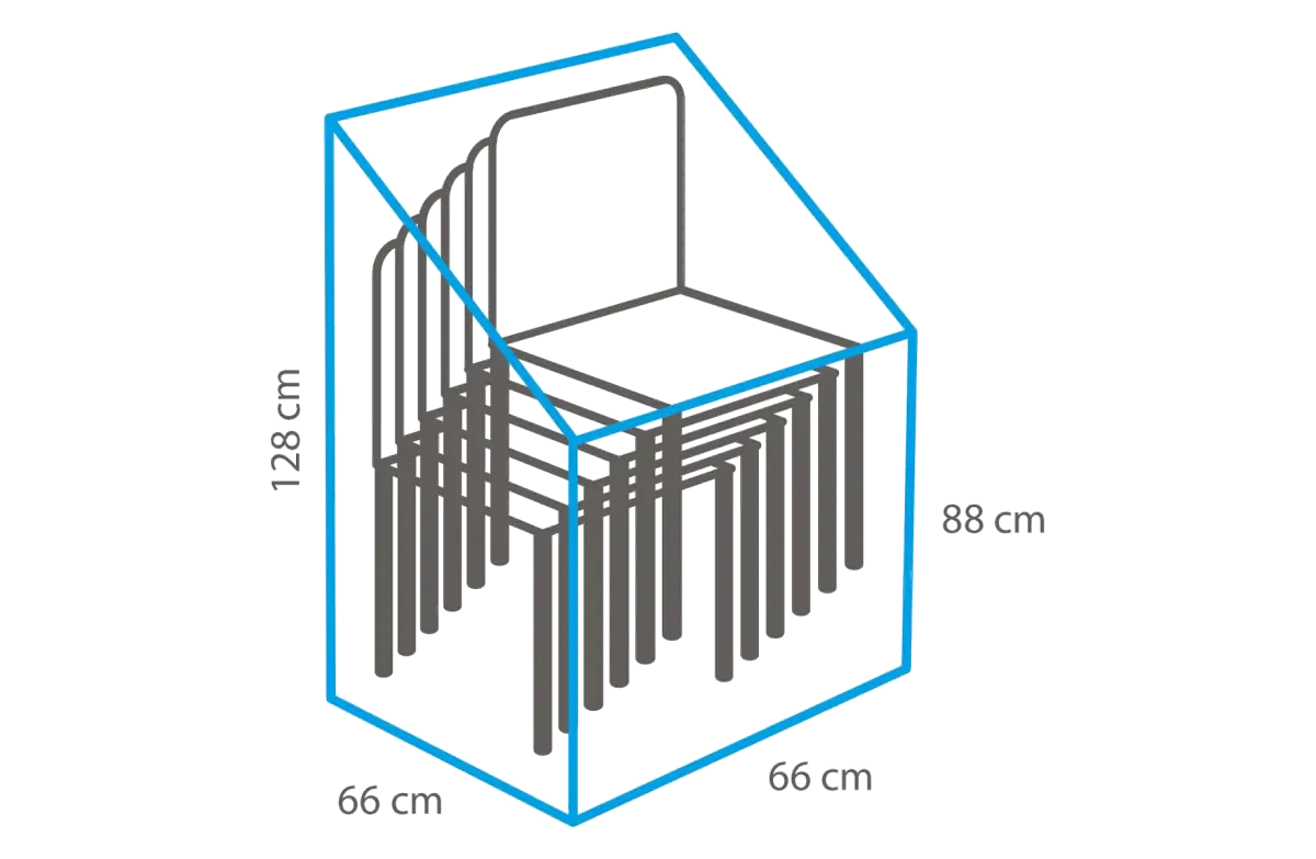 Schutzhülle für Stapelstühle 66 x 66 x 128 / 88 cm
