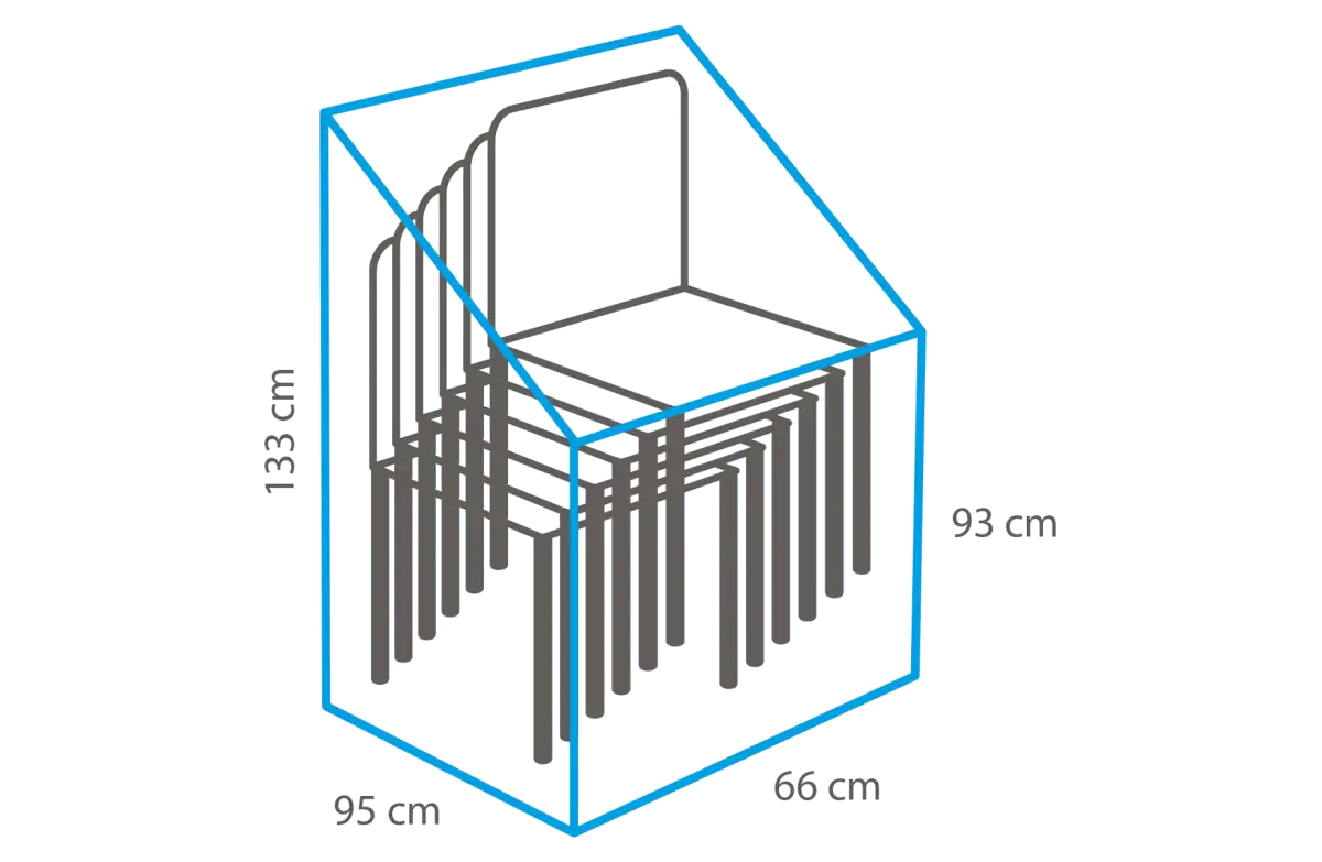 Schutzhülle für Stapelstühle 66 x 95 x 133 / 93 cm
