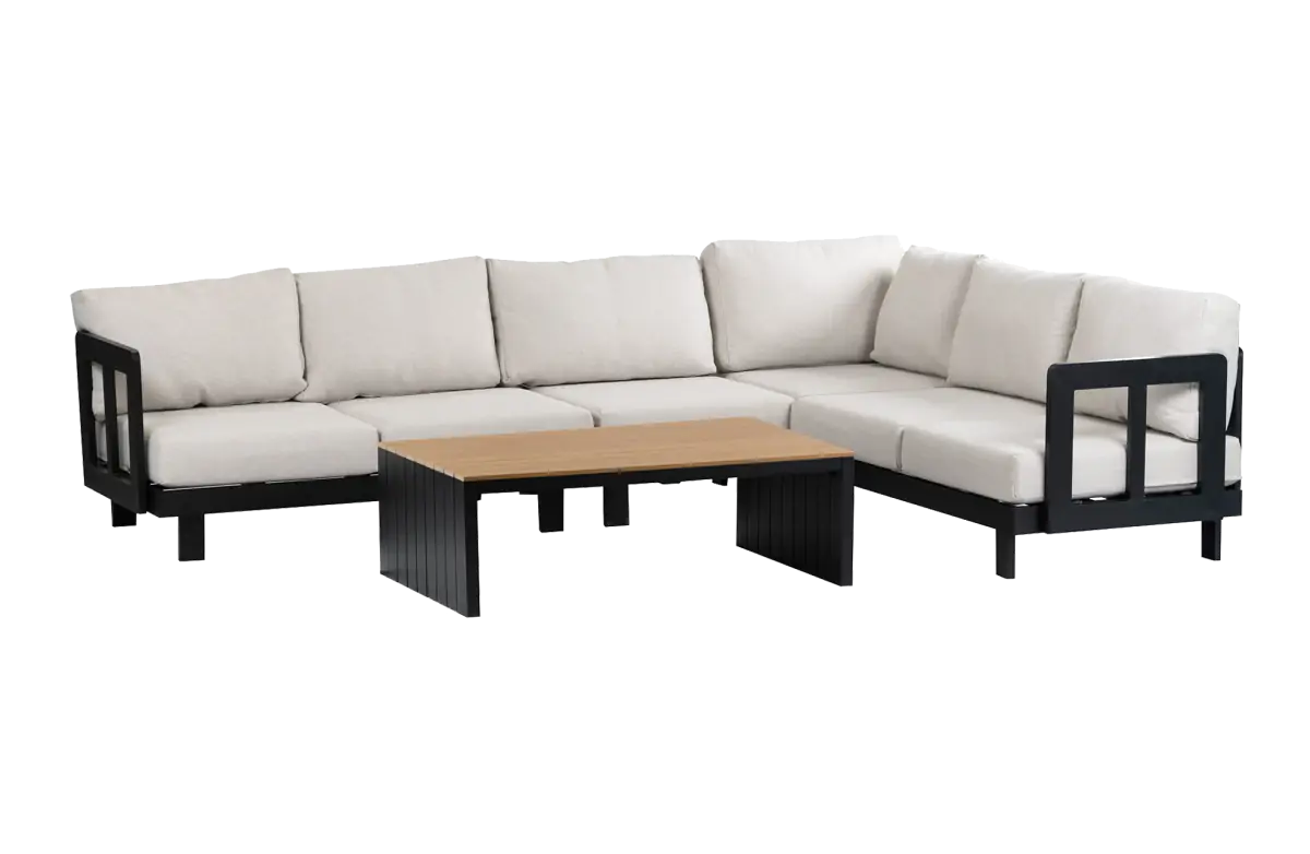 Ecklounge-Set Tulum | 5-teilig | Schwarz