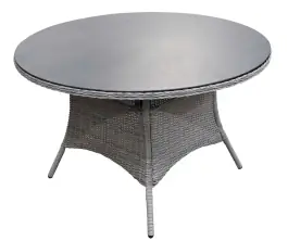 Runder Gartentisch Dublin ø 120 cm | Mystic Grau | Rattan &  Keramik