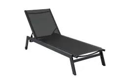 Liegestuhl Bonaire | Schwarz | Aluminium & Textil
