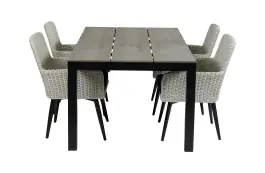 5-teiliges Gartenset | 4 Pisa Gartenstühle  |  Limasol Gartentisch 160 cm