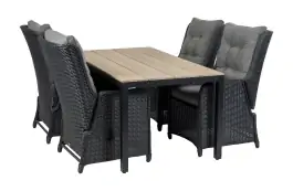 5-teiliges Gartenset | 4 verstellbare Gartenstühle Dublin | Limasol Gartentisch | 160 cm oder 180 cm