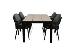 5-teiliges Garten-Set | 4 Gartenstühle Isabel | Limasol Gartentisch | 160 cm