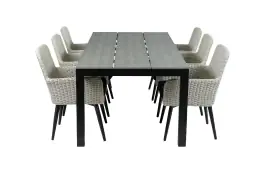 7-teiliges Gartenset | 6 Pisa Gartenstühle | Limasol Gartentisch | ø 150 cm
