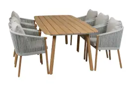 7-teiliges Garten-Set Es Vedra | 6 Es Vedra Gartenstühle | Gartentisch Es Vedra 220x100cm