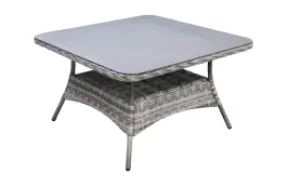 Gartentisch Dublin 115 x 115 cm | Aschgrau |  Rattan & Keramik