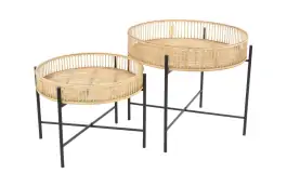 Beistelltisch-Set Aiko | Natur | Bambus & Metall | Lesli Living