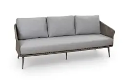 Loungesofa Alezio | 3 Sitzer | Elfenbeinfarbe | Camel Mocca | Aluminium und Rope