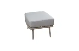 Hocker Alezio | Elfenbeinfarbe | Camel Mocca