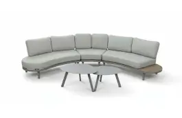 5-teiliges Lounge-Set Bari | Beige & Camel | inkl. 2 Secli Beistelltische