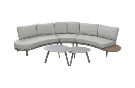 5-teiliges Lounge-Set Bari | Beige & Camel | inkl. 2 Secli Beistelltische