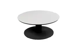 Loungetisch Barletta Ø80 cm | Black/Sandstone | Aluminium & Kunststoff