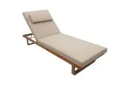Gartenliege Bastan | Sand & Sable | Aluminium und Akazienholz