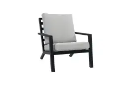 Loungesessel | Bezano | Mattschwarz / Creme | Aluminium