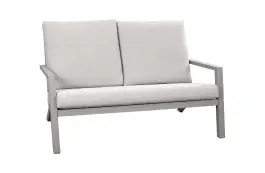 Loungesofa Bezano | 2-Sitzer | Taupe/Champagner | Aluminium