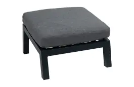 Fußschemel | Bezano | Mattschwarz / Grau | Aluminium