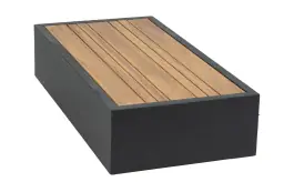 Beistelltisch Fosega | 40 x 77 cm | Mattschwarz / Holz | Aluminium