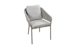 Dining Gartenstuhl Brindsi | Beige | Camel/Sake | Aluminium und Rope