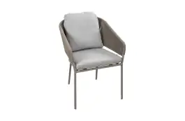 Dining Gartenstuhl Brindsi | Elfenbeinfarbe | Camel/Mocca | Aluminium und Rope