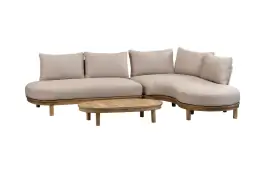 Eck-Loungeset Cancun | Akazie Teak-Optik & Sand