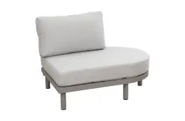 Ovales Sofa-Element Cavallino | Beige | Camel/Sake | Aluminium und Rope