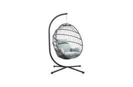 Hängesessel Ei Coco | Grau & Schwarz | Aluminium und Rope