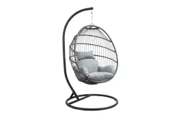 Hängesessel Coco | Grau & Schwarz | Aluminium und Rope