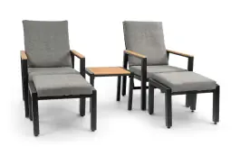 Duo Lounge-Set Coda | Aluminium | Charcoal | Lesli Living